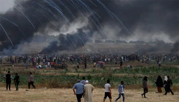 Israeli troops fire shots, tear gas at Gaza protesters, 350 Palestinians hurt