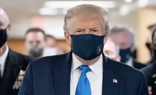 Donald Trump finally wearing a mask