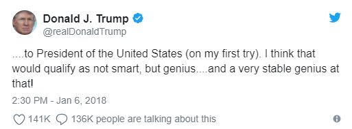 Trump: 'I am a stable genius'