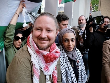 Josh Lees with Amal Naser
