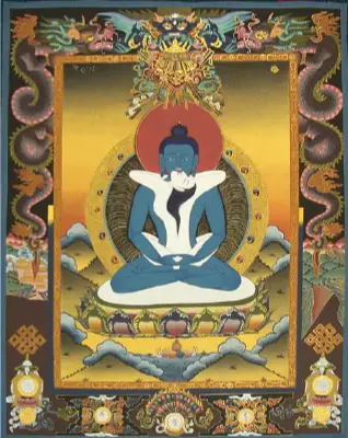 Adi Buddha Samantabhadra in sexual union with consort.