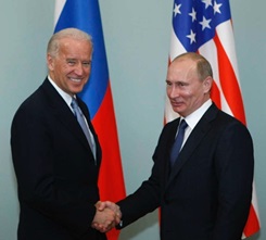 Joseph Biden and Vladimir Putin