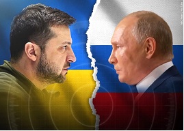 Vlodomir Zelensky and Vladimir Putin