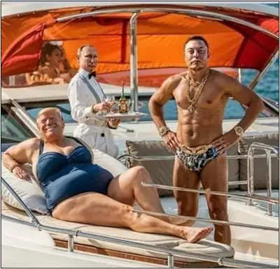 Trump and Musk on the beach