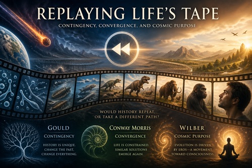 Replaying Life's Tape: Contingency, Convergence, and Cosmic Purpose