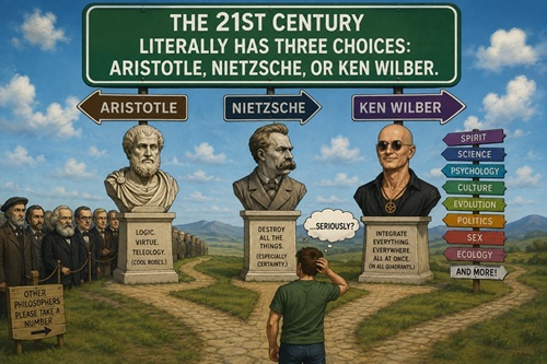 Aristotle, Nietzsche, or Wilber?, The Gap Between the Blurb and History'