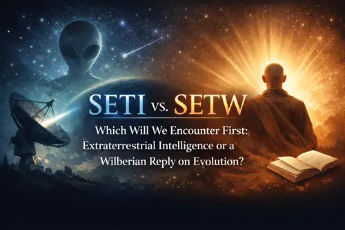 Which Will We Encounter First: Extraterrestrial Intelligence or a Wilberian Reply on Evolution?