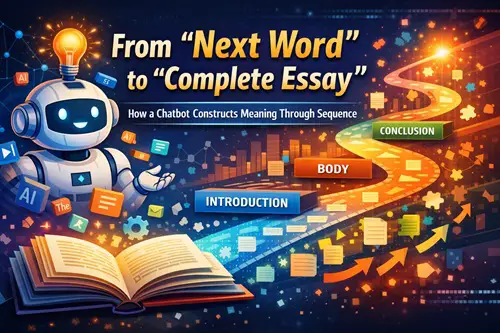 How a Meaningless Chatbot Produces Meaningful Essays, On Prompt Understanding, Memory, and Innovation in a Niche Intellectual Domain